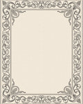 Elegant Ivory Vintage Scroll Border Rug
