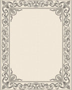 Elegant Ivory Vintage Scroll Border Rug