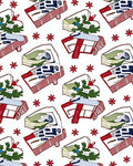 Red White Green Holiday Gift Stack Rug