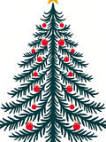 Evergreen Star Red Ornament Tree Rug