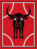 Crimson Bull With White Arch Border Rug