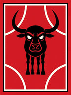 Crimson Bull With White Arch Border Rug