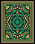 Emerald Yellow Medieval Floral Medallion Rug