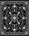 Classic Black White Floral Mandala Rug