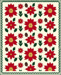 Crimson Red Poinsettia Pinecone Arrangement Rug