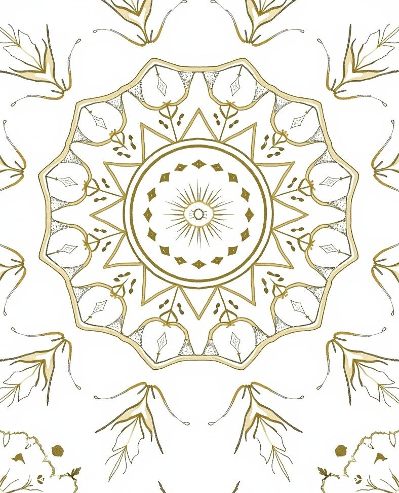 Gold Sun Eye Mandala Rug