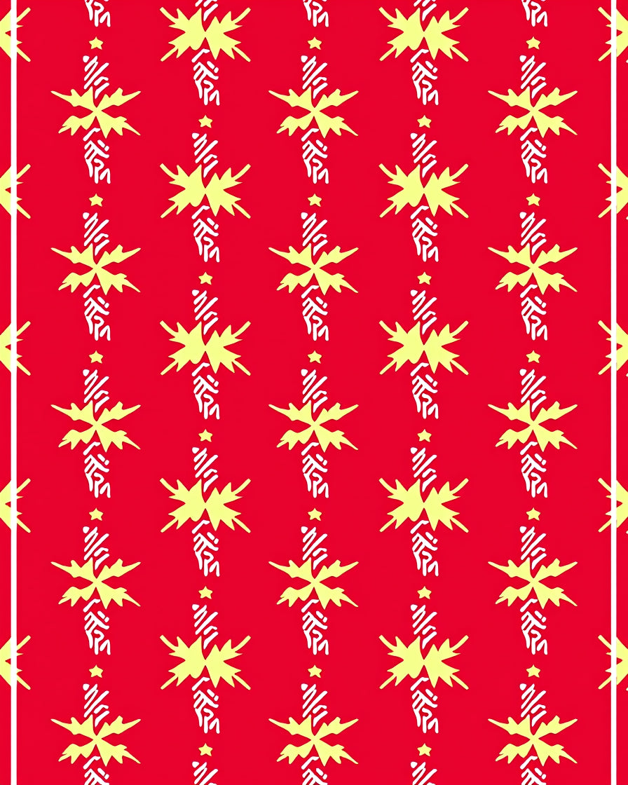 Red Yellow Abstract Vertical Column Rug
