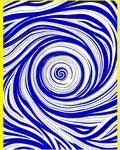 Whirlpool Blue Swirl Abstract Rug