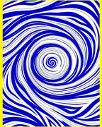 Whirlpool Blue Swirl Abstract Rug