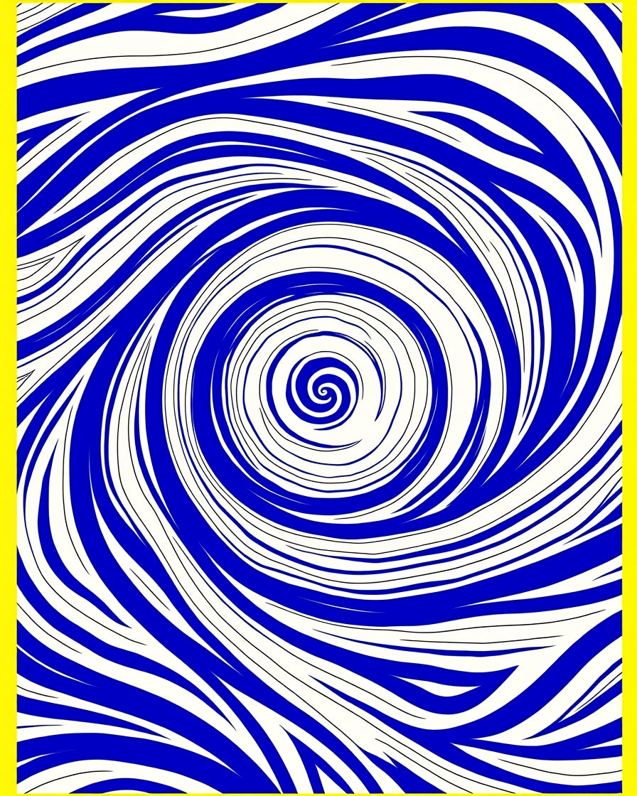 Whirlpool Blue Swirl Abstract Rug