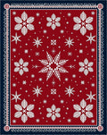 Deep Red Snowflake Scatter Rug