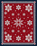 Deep Red Snowflake Scatter Rug