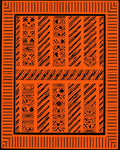 Bold Orange Tribal Stripes Rug