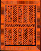 Bold Orange Tribal Stripes Rug