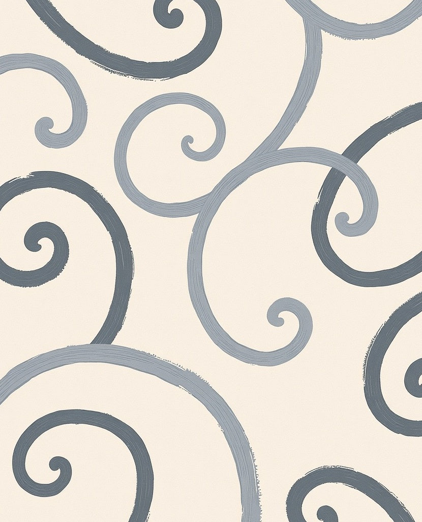 Gray Swirls On Cream Background Rug