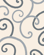 Gray Swirls On Cream Background Rug