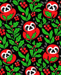 Jolly red sloth holly berries Rug