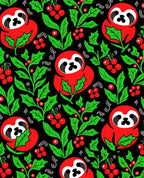 Jolly red sloth holly berries Rug