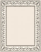 Elegant Ivory Floral Scroll Border Rug