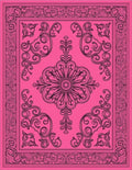 Fuchsia Scrollwork Floral Medallion Rug
