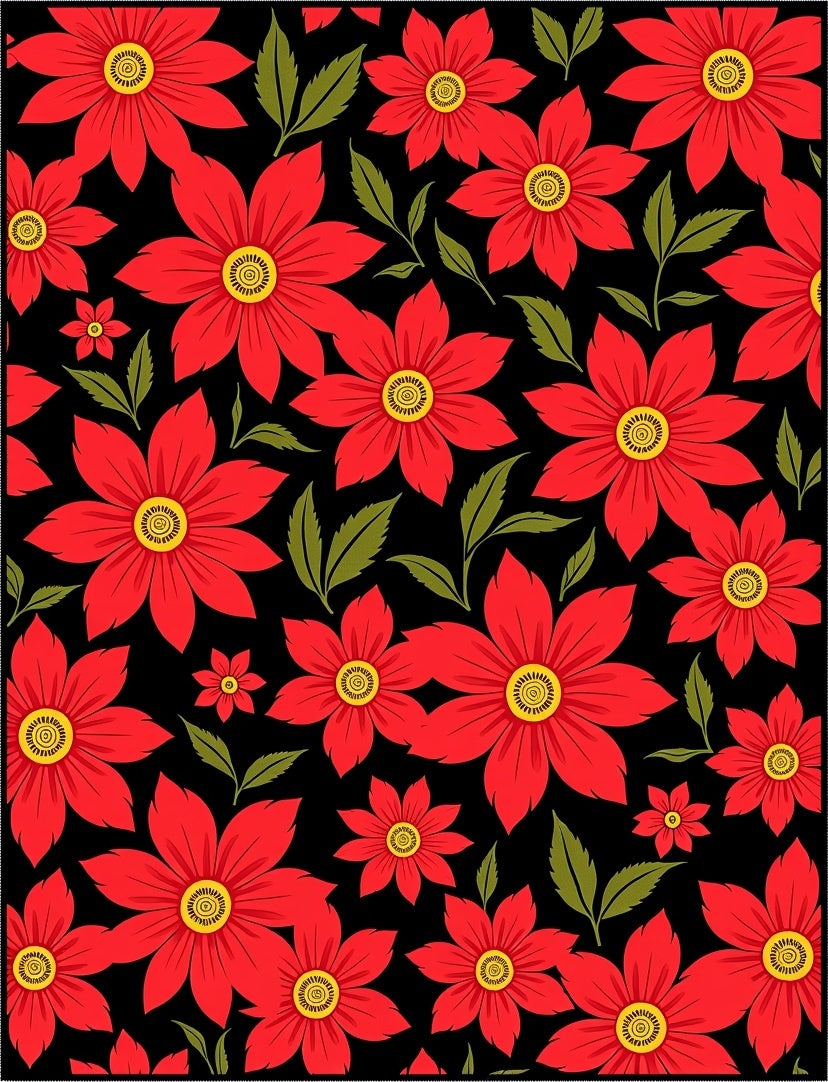 Bold Scarlet Bloom Scatter Rug