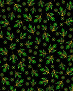 Tropical Green Leaf Medallion Rug