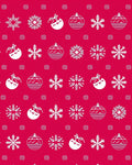 Crimson Snowflakes Baubles Holiday Accents Rug