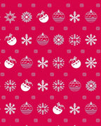 Crimson Snowflakes Baubles Holiday Accents Rug