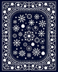 White Snowflakes on Deep Blue Background Rug