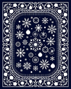 White Snowflakes on Deep Blue Background Rug
