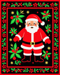 Festive Santa Claus Folklore Garland Rug