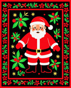 Festive Santa Claus Folklore Garland Rug