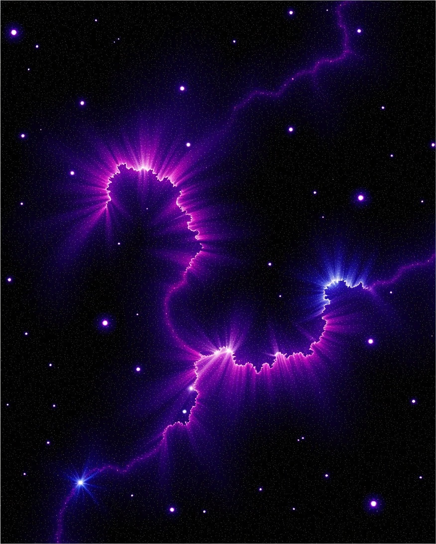 Cosmic Purple Nebula Starry Rug