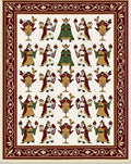 Crimson Ivory Figures Floral Border Rug