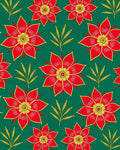 Bold Red Yellow Floral Wheat Rug