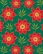 Bold Red Yellow Floral Wheat Rug