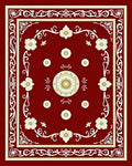 Crimson Gold Floral Medallion Frame Rug