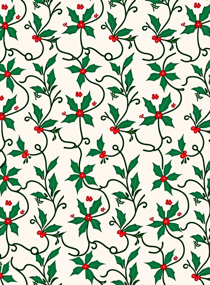 Holiday Holly Berry Vine Rug