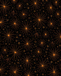 Orange Fireworks Burst Starry Night Rug