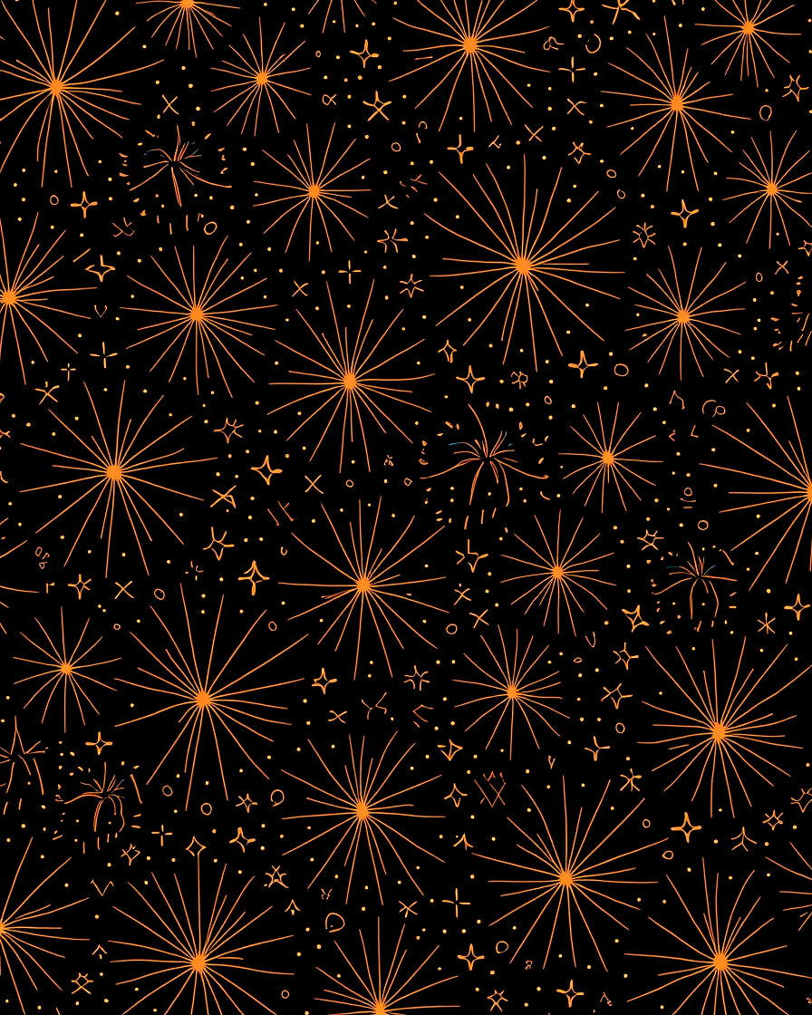 Orange Fireworks Burst Starry Night Rug