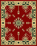 Rich Crimson Floral Border Medallion Rug