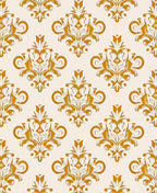 Golden Floral Damask Accent Rug