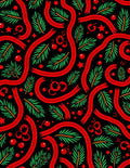 Festive Red Ribbon Pine Branch Harmony Rug