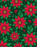 Crimson Poinsettia And Bird Medallion Rug