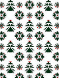 Green Christmas Trees Red Berries Snowflakes Rug
