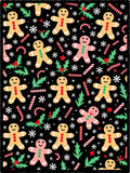 Festive Gingerbread Man Holly Candy Cane Rug