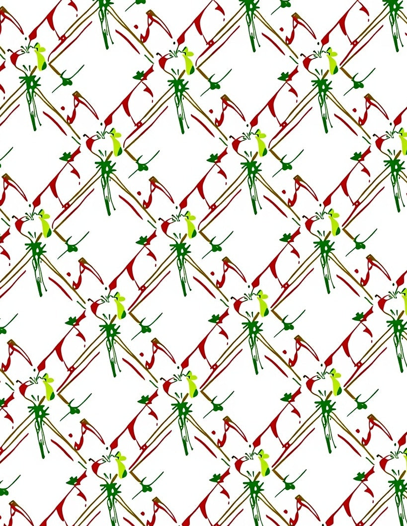 Red Green White Abstract Drip Art Rug