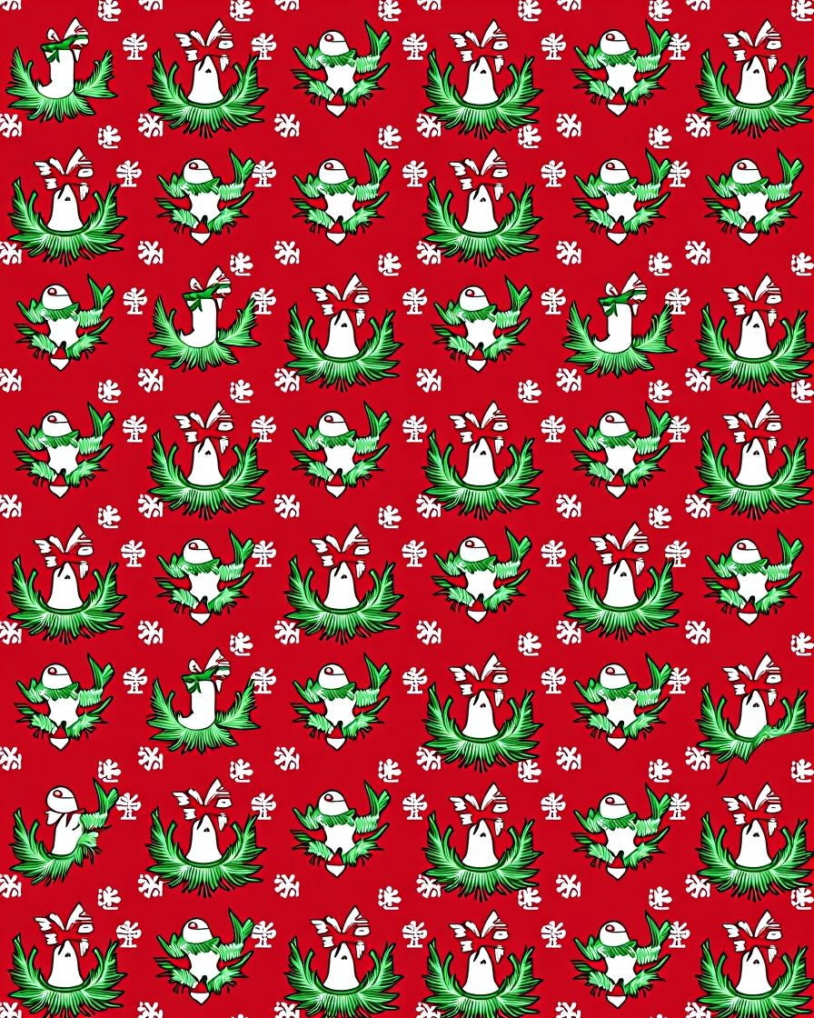 Festive Red Green Bell Garland Rug