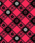 Bold Crimson Black Starburst Plaid Rug
