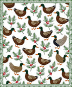 Charming Mallard Duck and Holly Sprig Rug
